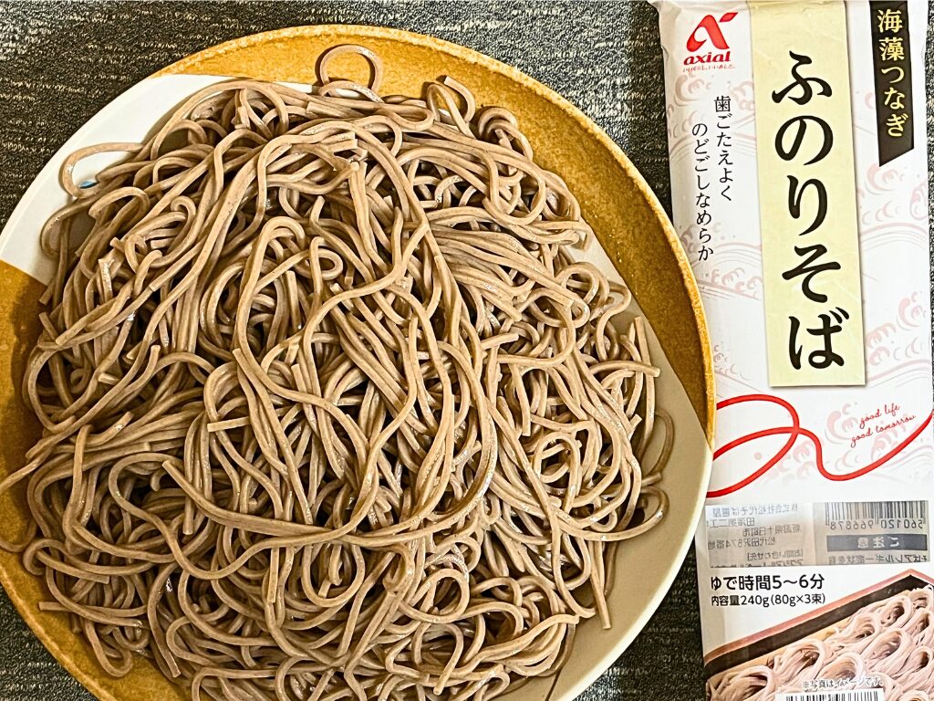 ふのりそばパッケージ裏面（原材料・栄養成分）