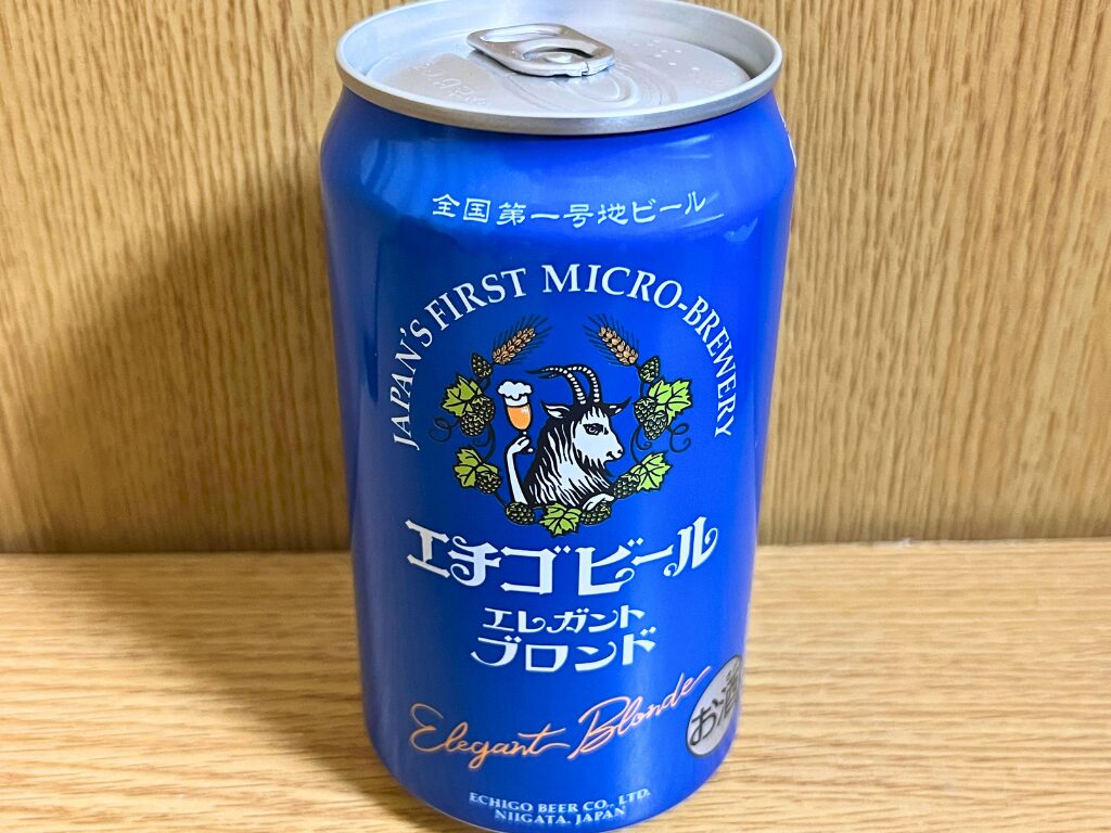 エチゴビールエレガントブロンドの缶正面