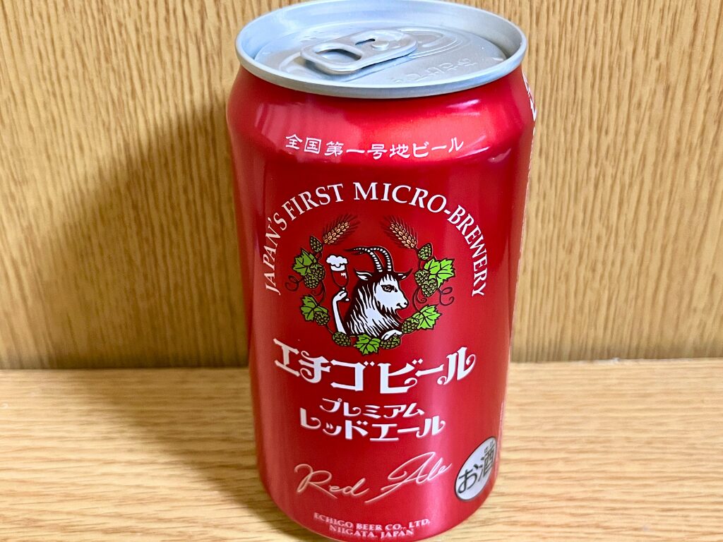 エチゴビールプレミアムレッドエールの缶正面