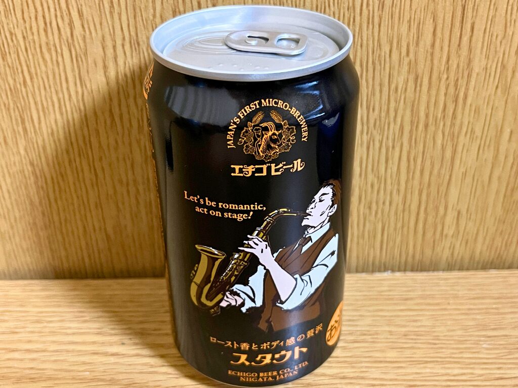 エチゴビールスタウトの缶裏面デザイン