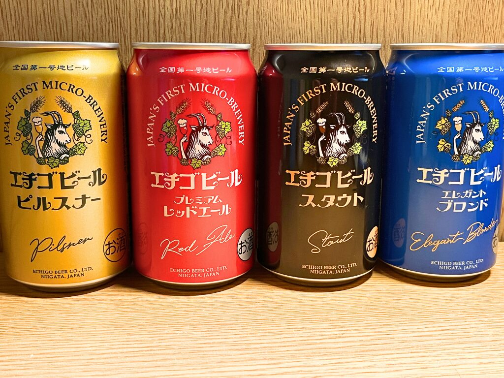 エチゴビール定番7種類の缶ラインナップ
