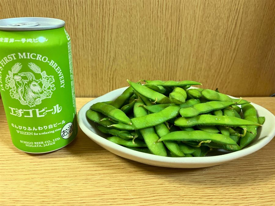 エチゴビールとくろさき茶豆の組み合わせ