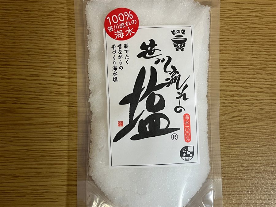 笹川流れの塩（日本海企画）パッケージ正面